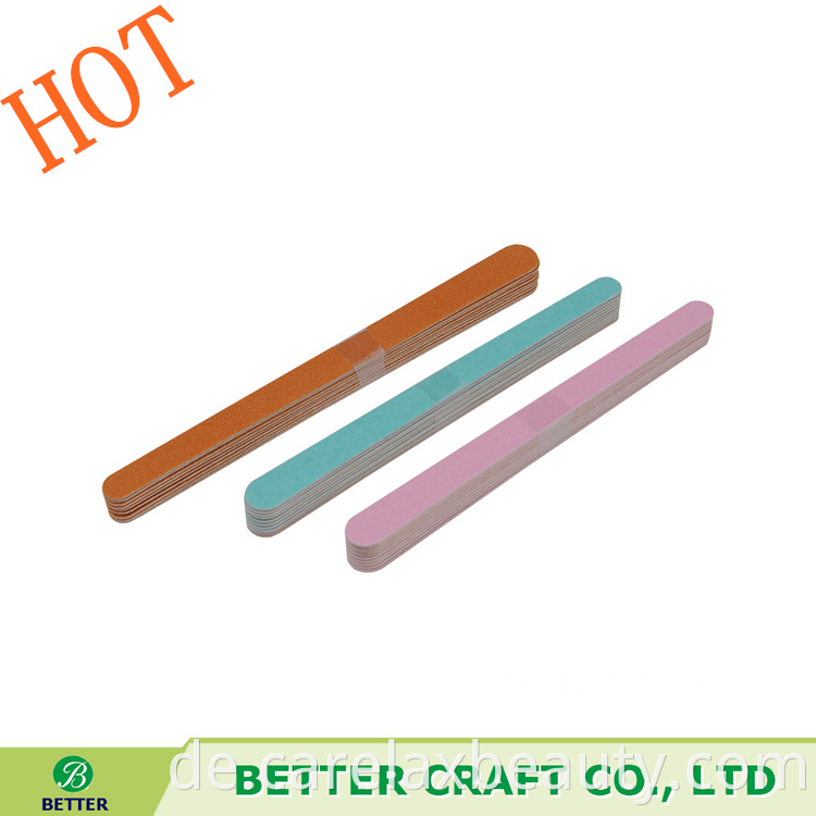 Hot Sale 10 doppelseitig 100/180 Grit Straight Nail File Datei Emery Board